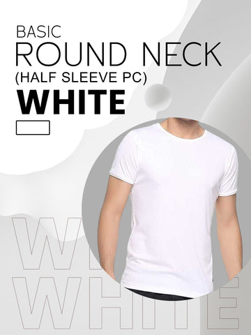 White Regular Fit Plain T-Shirt
